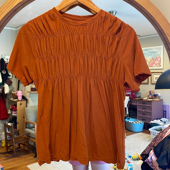 Everlane The Smock Tee, Size small, Burnt Orange color, great for fall! - Picture 4 of 7